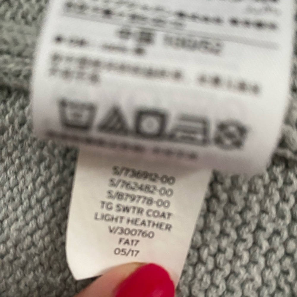 Baby GAP- 100% cotton Hooded Knit Cardigan Light Gray pockets button front 3yrs - Picture 9 of 12